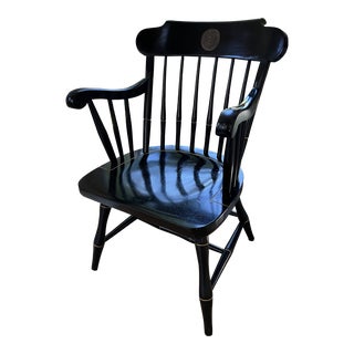 Vintage Nichols & Stone Black Boston University Captain’s Chair For Sale