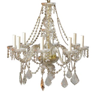 Vintage Georgian Style Hand Cut Crystal 8-Arm Chandelier For Sale
