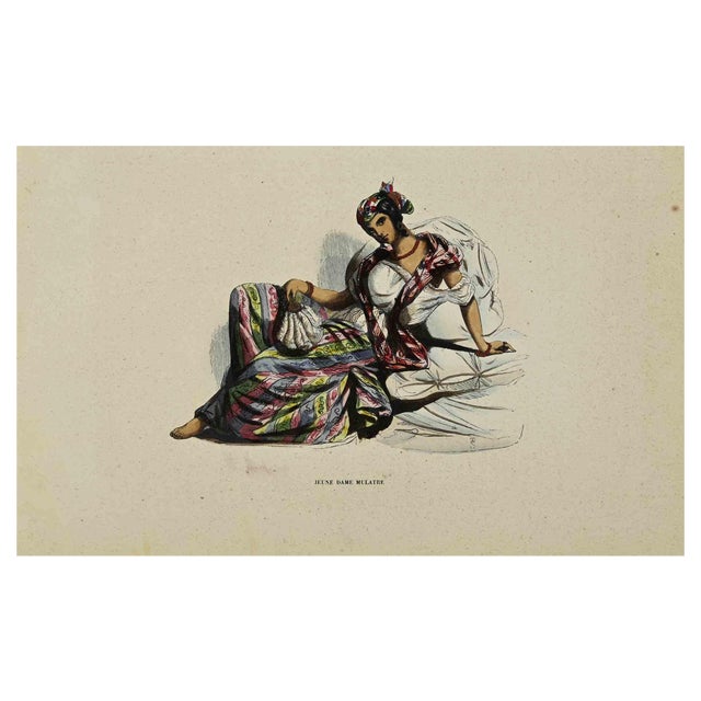 Auguste Wahlen, Jeune Dame Mulatre, Lithograph, 1844 For Sale