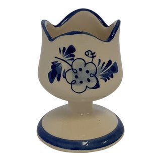 Vintage Mid Century Hand Painted Delft Egg Cup. For Sale