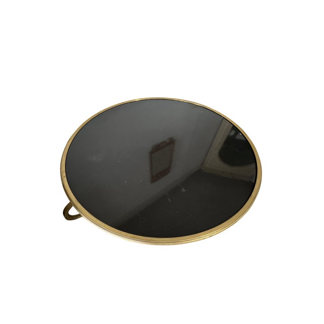 Early 20th Century French Directoire Round End Table Gueridon Brass with Black Marble Top For Sale In Boston - Image 6 of 18