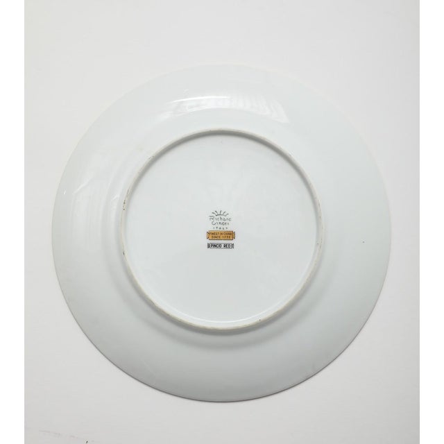 White Richard Ginori 1735 Handpainted Porcelain Dinner Plate in Pincio Red, Late 20th Century For Sale - Image 8 of 9