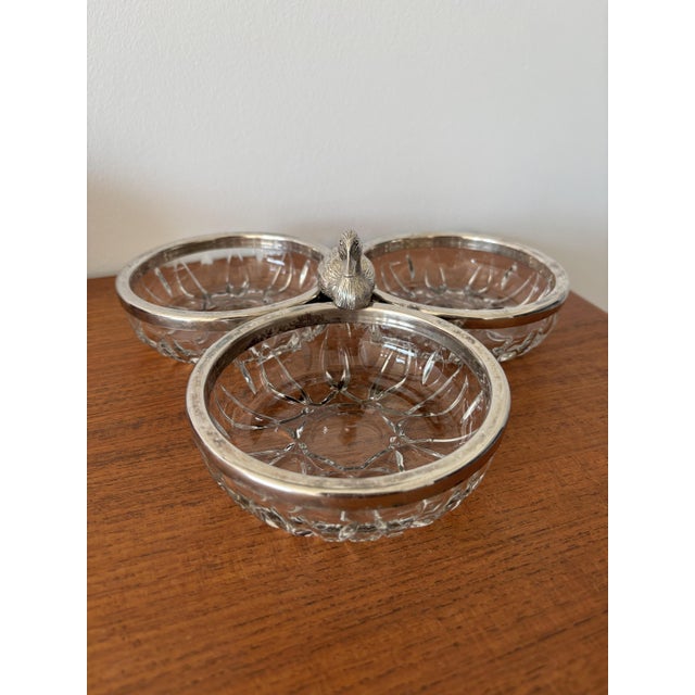 Vintage Glass and Stainless Steel Appetizer Platter, 1970s For Sale - Image 11 of 13