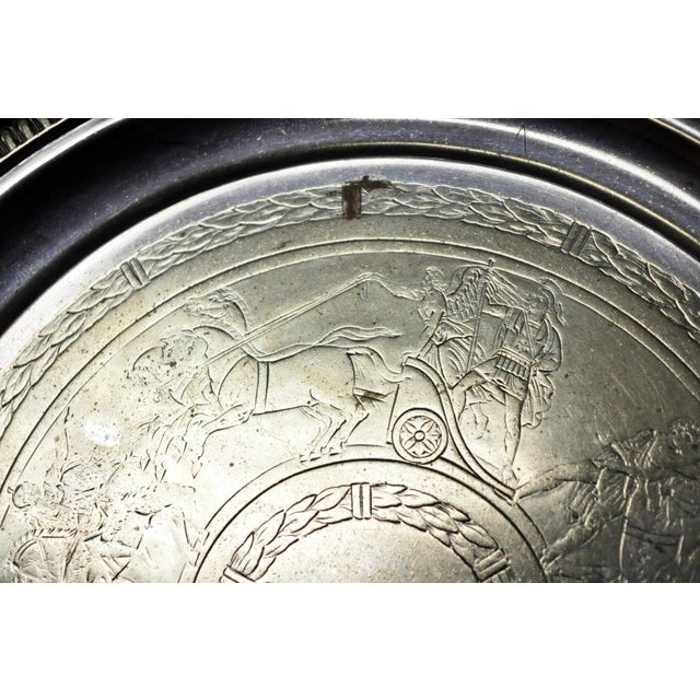 Metal Antique Roberts & Belk Greek Classical Silver Plated 8" Footed Salver Tray Dish For Sale - Image 7 of 15