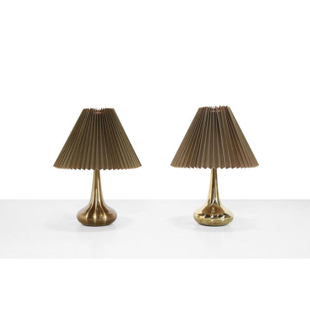 Beautiful brass table lamp designed by Jo Hammerborg for Fog & Mørup. This lamp, designed in the 1960s, features a brass...