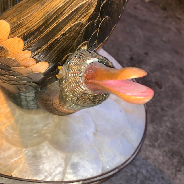 1980s Earth-Tone Double Headed Geese Basket With Handle For Sale - Image 12 of 13