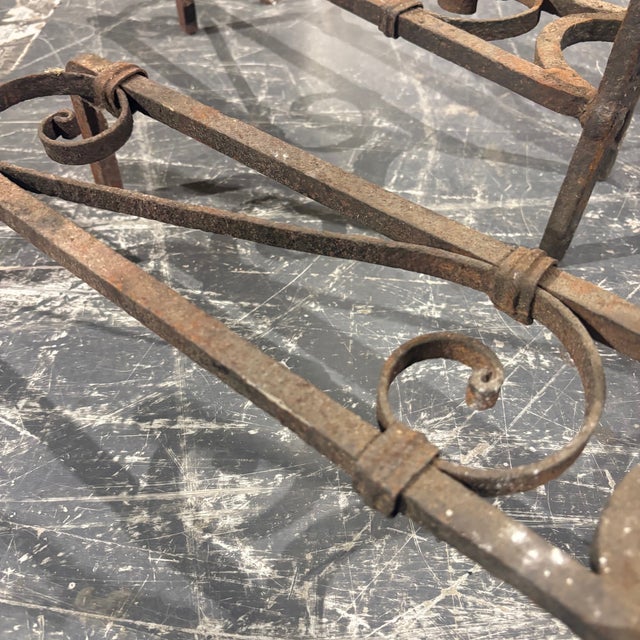 Antique Andirons in Wrought Iron, 1800s, Set of 2 For Sale - Image 12 of 17