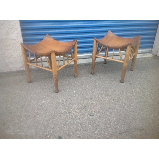 Mid-Century Modern Mid Century Style Modern Accent Stools - a Pair For Sale - Image 3 of 3