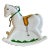 Vintage German Porcelain Rocking Horse "Piggy" Bank For Sale