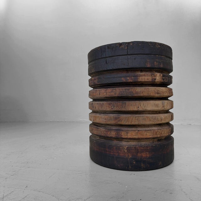 Japanese Industrial Wooden Pulley, 1930s-1950s For Sale - Image 12 of 12