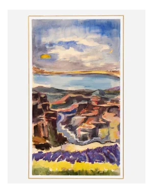 Ulrich Franke, Gouache Landscape, C. 1950