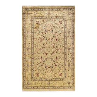 Mogul, One-of-a-Kind Hand-Knotted Area Rug in Ivory, 4' 6" x 7' 1" For Sale