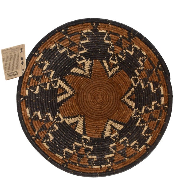 Beige Contemporary Zulu Basket Bowl For Sale - Image 8 of 9