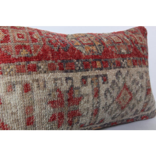 Red Vintage Tribal Red and Beige Bohemian Rug Pillow Cover - 12'' X 20'' For Sale - Image 8 of 10