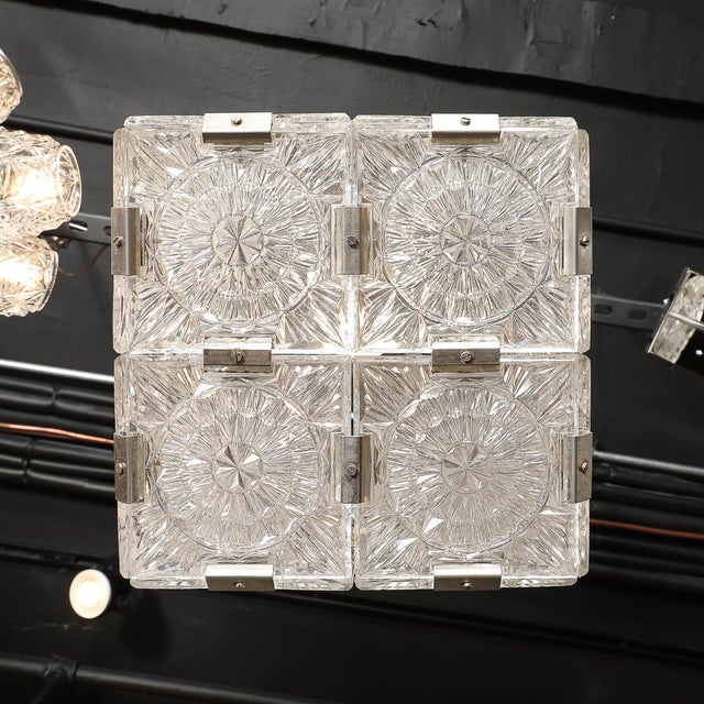 1960s Pair of Mid-Century Rectangular Faceted Cut Crystal Pendants by Kinkeldey For Sale - Image 5 of 18