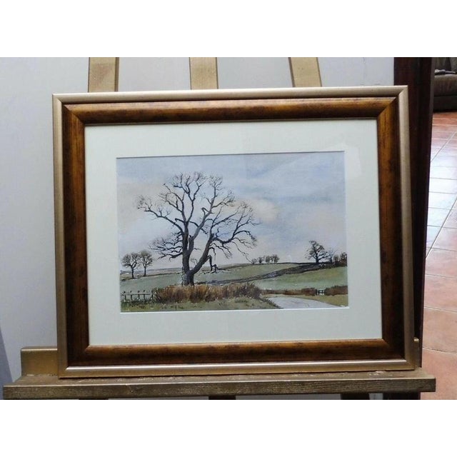 1970s Ronald Birch, Near Little Rissington, Cotswold Landscape, Mid Century, Watercolour For Sale - Image 5 of 14