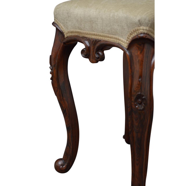 Mid 19th Century English Victorian Dressing Table Stool in Goncalo Alves Wood, 1860 For Sale - Image 5 of 8