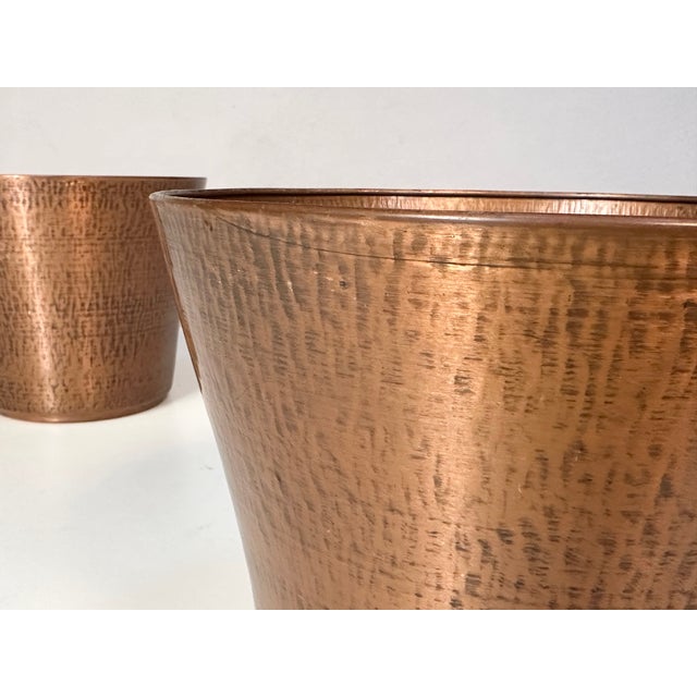 Copper Mid-Century Copper Plant Pots, Germany, 1960s, Set of 2 For Sale - Image 8 of 14