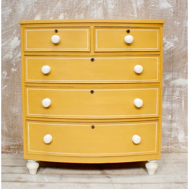 Victorian Bow Fronted Chest of Drawers, 1870 For Sale - Image 11 of 11