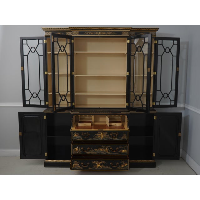 Chinoiserie S. Hillie English Made Chinoiserie Breakfront Bookcase For Sale - Image 3 of 18