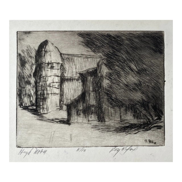1950s Roy Fox High Noon Landscape Etching For Sale