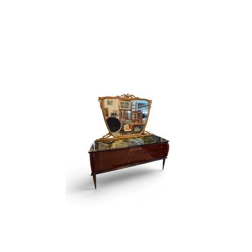 Art Deco Chest of Drawers with Mirror and Nightstands, Italy, 1930s, Set of 3 For Sale - Image 3 of 18