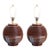 Pair of Ribbed Mahogany Table Lamps For Sale