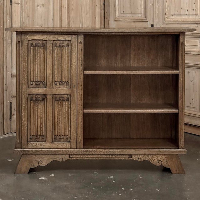 Vintage Dutch Gothic Revival Oak Barrister's Bookcase For Sale - Image 18 of 18