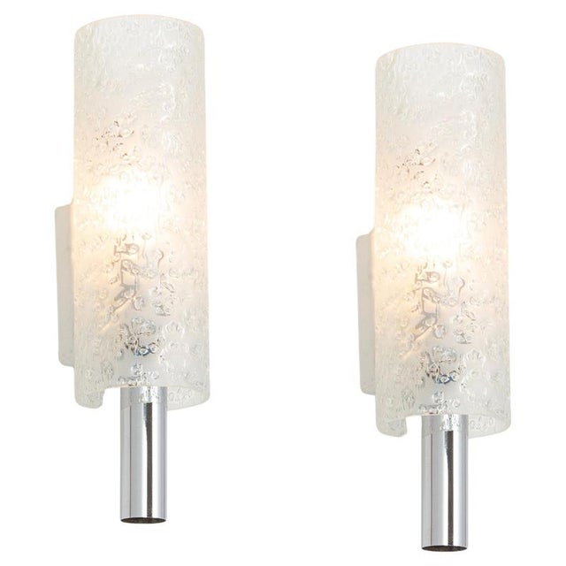 Glass Wall Sconces attributed to Doria, Germany, 1960s, Set of 2 For Sale - Image 9 of 9