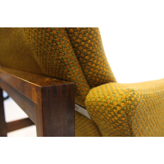 Wood Set of Vintage Green Fabric & Rosewood Easy Chairs by Ole Gjerløv-Knudsen & Torben Lind for France & Søn, 1960s For Sale - Image 7 of 11