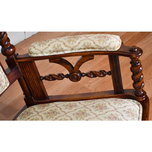 Wood 1870 Antique George Hunzinger Barley Twist Mahogany Platform Rocking Chair For Sale - Image 7 of 16