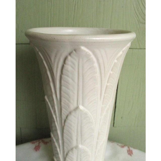 Tall White Robinson Ransbottom Pottery Company Rrpco Hollywood Regency Vase For Sale In Baltimore - Image 6 of 8