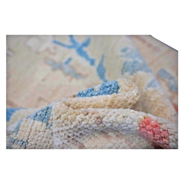 21st Century Turkish Oushak 3X12 Beige, Slate Blue, Ivory & Orange Handmade Runner Rug #1144198 For Sale - Image 12 of 12