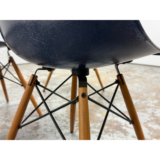 Charles + Ray Eames for Herman Miller Molded Fiberglass Chairs, Set of Four For Sale - Image 9 of 12