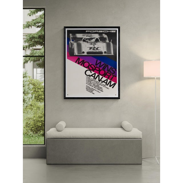 Porsche Wins Mosport Can-Am – 1973 – Original Vintage Porsche Poster by Atelier Strenger – Mid-Century Modern – 102.0x76.0...