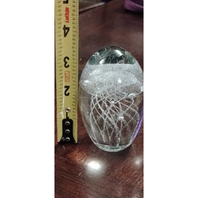 Glass Murano Hand Blown Jelly Fish Vintage Paperweight For Sale - Image 7 of 8