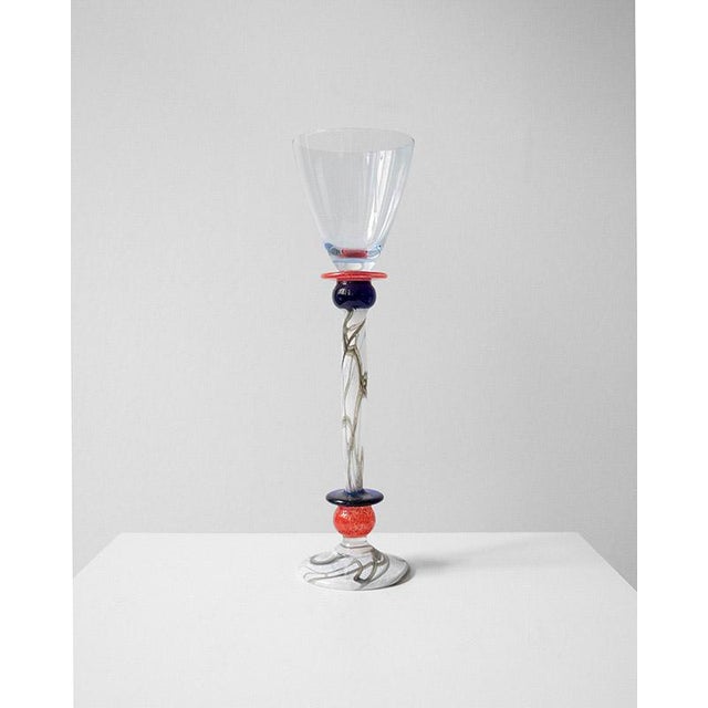 Limited Edition Murano Glass Goblets by Mimmo Rotella for Bisazza, 1997, Set of 6 For Sale - Image 6 of 11