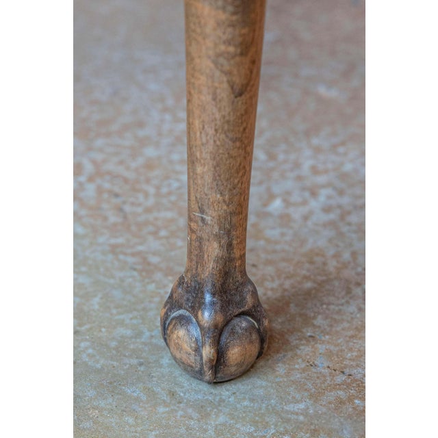 French 19th Century Carved Walnut Center Table with Original Variegated Marble For Sale - Image 9 of 9