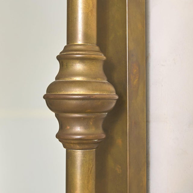 Vintage Italian Neoclassical Brass Wall Mirror For Sale - Image 9 of 10
