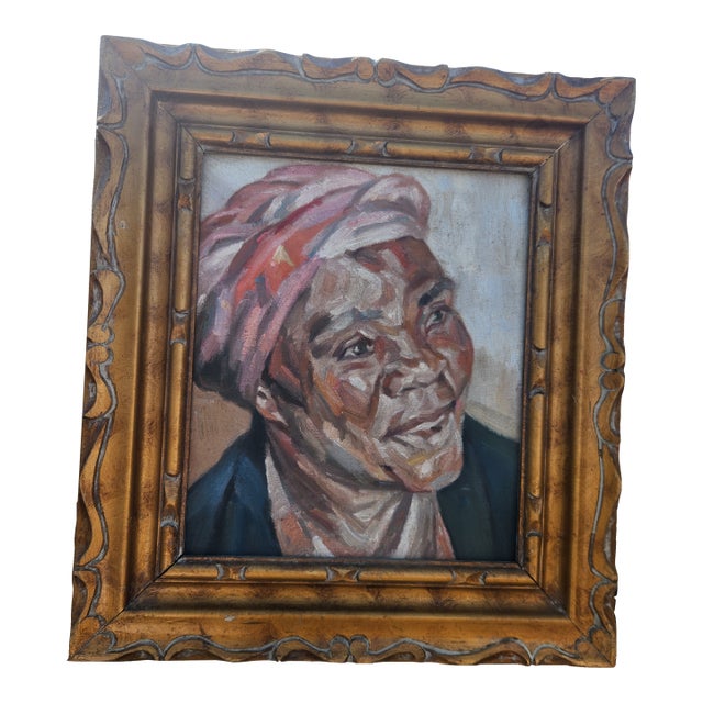 1980s Impressionist Oil on Canvas Portrait Painting For Sale