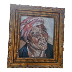 1980s Impressionist Oil on Canvas Portrait Painting