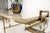 Mid 20th Century Mid-Century Modern Brass Base on Wheels Travertine Top Expandable Coffee Table For Sale - Image 5 of 13