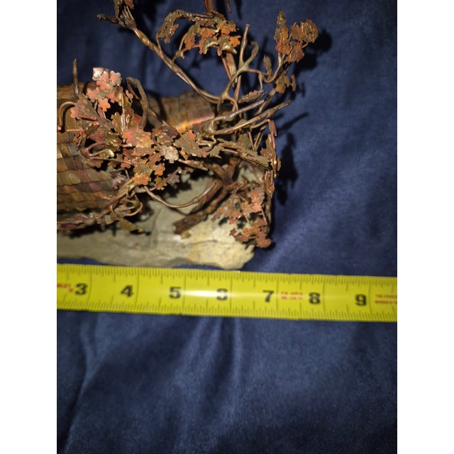 Vintage Mid-Century Brutalist Torch-Cut Copper Cabin & Tree Sculpture by Nick Stan For Sale - Image 9 of 10
