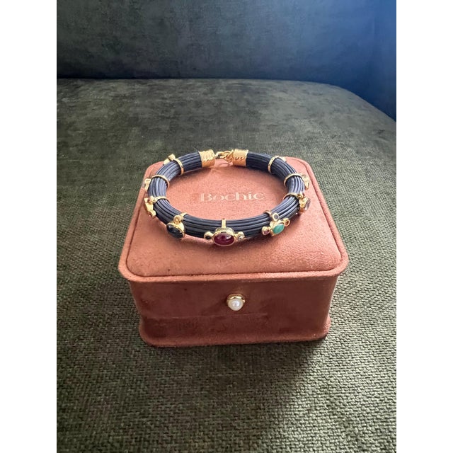 Bochic "Capri" Ruby & Multi Color Sapphire Choker Set In 18K Gold & Silver For Sale - Image 13 of 18