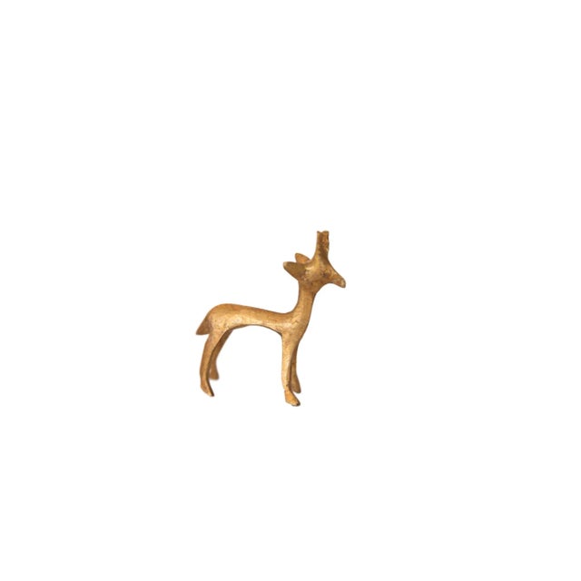 Mid 20th Century Vintage African Golden Bronze Gazelle Fawn For Sale - Image 5 of 5