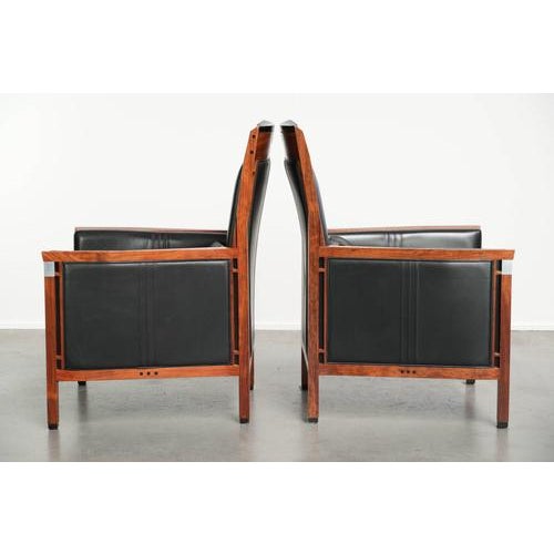 Art Deco Chairs in Black Cow Leather from Schuitema, Set of 2 For Sale - Image 4 of 16