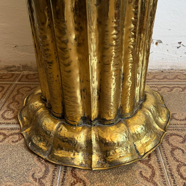 Vintage Hollywood Regency Italian Brass Umbrella Stand, 1950s For Sale - Image 9 of 13