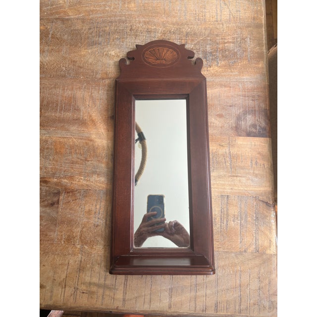 1980s Federal Style Mirror With Shelf For Sale - Image 9 of 10