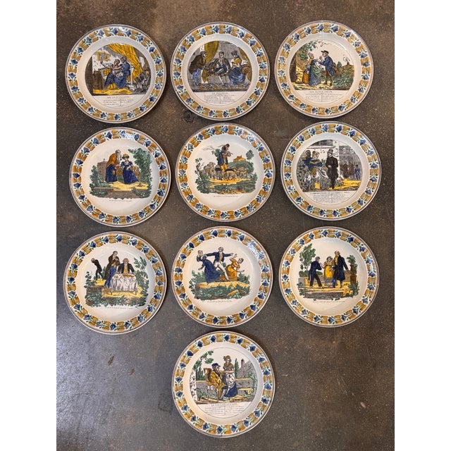 Set of Ten French Creil Faience Plates, Circa 1830 For Sale - Image 6 of 12