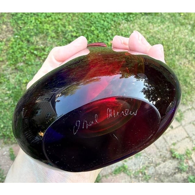 Oball Murano Signed Onesto Vase Vetreria Artistica Sommerso Italian Art Glass For Sale - Image 10 of 12